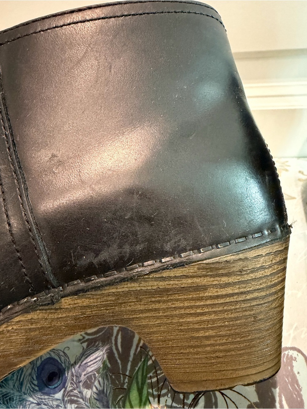 Dansko Maria Black Leather Ankle Boots Booties Side Zip EU 37 US 6.5-7 - Picture 7 of 8
